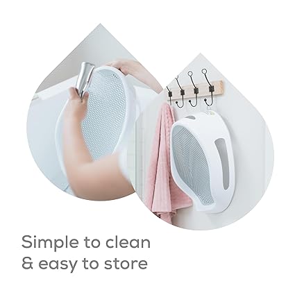 Foldable Baby Bathtub Portable Infant Bath Tub with Soft Bath Cushion Temperature Sensor Drain Plug Non-Slip Baby Bath for Newborns and Toddlers